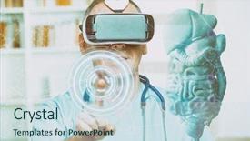  Presentation with virtual reality medical - Cool new theme with medical doctor using virtual reality backdrop and a sky blue colored foreground