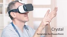  Presentation with virtual work - Cool new presentation theme with medical doctor using virtual reality backdrop and a lemonade colored foreground