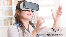  Presentation with virtual reality medical - Slides having medical doctor using virtual reality background and a soft green colored foreground