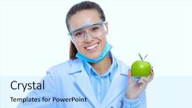  Presentation with tooth brush - Cool new PPT layouts with medical doctor woman hold green backdrop and a  colored foreground
