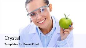  Presentation with tooth brush - Presentation theme with medical doctor woman hold green background and a  colored foreground