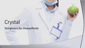  Presentation with tooth brush - Beautiful theme featuring medical doctor woman hold green backdrop and a sky blue colored foreground