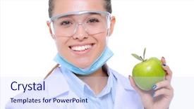  Presentation with tooth brush - Colorful slide set enhanced with medical doctor woman hold green backdrop and a sky blue colored foreground