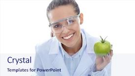  Presentation with tooth brush - Amazing PPT theme having medical doctor woman hold green backdrop and a light blue colored foreground