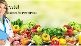  Presentation with health diet - PPT layouts enhanced with medical doctor woman over diet background and a blonde colored foreground