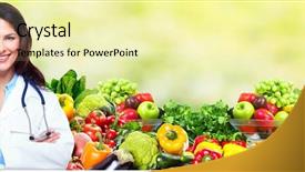  Presentation with health diet - Audience pleasing theme consisting of medical doctor woman over diet backdrop and a blonde colored foreground
