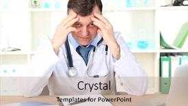  Presentation with medical desk - Amazing presentation theme having medical doctor working at desk backdrop and a mint green colored foreground