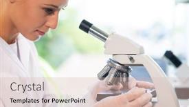  Presentation with biochemistry research laboratory - Slides enhanced with medical-doctor-working-in-research background and a soft green colored foreground