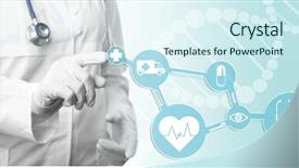  Presentation with medical concept - Beautiful slide set featuring medical doctor working with healthcare backdrop and a sky blue colored foreground