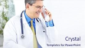  Presentation with medical laptop - Audience pleasing theme consisting of  backdrop and a  colored foreground.