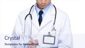  Presentation with medical clipboard - Cool new presentation theme with name diagnosis - medical doctor write on clipboard backdrop and a sky blue colored foreground