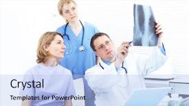  Presentation with patient monitor - Amazing presentation theme having medical doctors and a woman backdrop and a  colored foreground