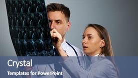  Presentation with spinal - Slide set enhanced with medical doctors team with mri background and a ocean colored foreground