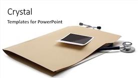  Presentation with prescription - Amazing presentation design having medical document - closeup of a stethoscope backdrop and a white colored foreground