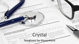  Presentation with medical information - Theme consisting of medical data - pen stethoscope and glasses background and a white colored foreground