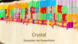  Presentation with files - Cool new theme with document management system - rows of files backdrop and a cream colored foreground