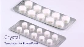  Presentation with medical pills - Cool new slides with medical-drug-pills-pack backdrop and a sky blue colored foreground