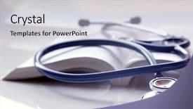  Presentation with medical book - Beautiful presentation theme featuring medical education - beautiful stethoscop on book backdrop and a lemonade colored foreground