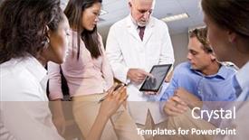  Presentation with lab coat - Slides with medical education - professor wearing lab coat having background and a coral colored foreground
