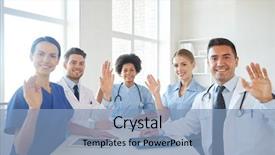  Presentation with health education - Amazing PPT theme having medical education health care gesture backdrop and a light blue colored foreground