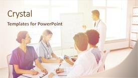  Presentation with medical education - Colorful PPT layouts enhanced with medical education health care medical backdrop and a cream colored foreground