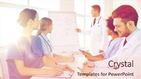  Presentation with interns - Theme consisting of medical education health care medical background and a lemonade colored foreground