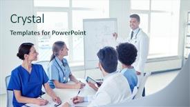  Presentation with mentor - Colorful PPT theme enhanced with medical education health care medical backdrop and a sky blue colored foreground