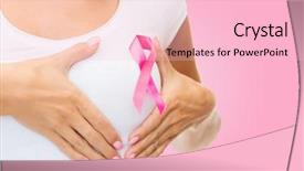  Presentation with breast cancer shirt - Beautiful PPT theme featuring medical emblem - healthcare people charity and medicine backdrop and a lemonade colored foreground