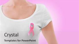  Presentation with pink ribbon - Slides with medical emblem - woman with pink ribbon background and a light gray colored foreground