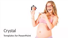  Presentation with medical embryo - Cool new PPT theme with medical embryo - beautiful pregnant woman isolated backdrop and a sky blue colored foreground