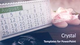  Presentation with medical ultrasound - PPT layouts enhanced with medical embryo - calendar with ultrasound scan background and a ocean colored foreground