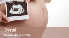  Presentation with medical embryo - Audience pleasing PPT layouts consisting of medical embryo - close up of pregnant woman backdrop and a coral colored foreground