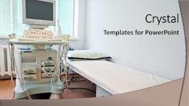  Presentation with medical embryo - Colorful slide deck enhanced with medical embryo - ultrasound apparatus in a consulting backdrop and a sky blue colored foreground