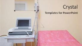  Presentation with medical embryo - PPT theme consisting of medical embryo - ultrasound apparatus in a consulting background and a lemonade colored foreground