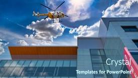 Presentation with medical helicopter - Slide set having medical-emergency-911-call-helicopter background and a ocean colored foreground