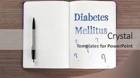  Presentation with diabetes mellitus - Presentation theme featuring medical endocrine - health care concept notebook background and a white colored foreground