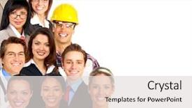  Presentation with medical student - PPT theme featuring medical engineering - businessman business women builder nurse background and a light gray colored foreground