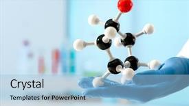  Presentation with medical hand - Presentation theme consisting of medical engineering - hand of scientist holds background and a light blue colored foreground