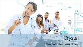  Presentation with report - Beautiful PPT theme featuring medical engineering - view through the transparent board backdrop and a light blue colored foreground