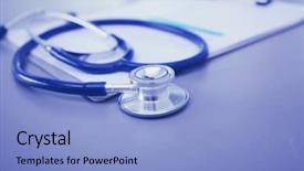  Presentation with medical equipment - Theme with cardiovasuler - medical equipment blue stethoscope background and a light blue colored foreground