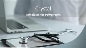  Presentation with medical equipment - Slide deck enhanced with medical-equipment-blue-stethoscope background and a gray colored foreground