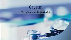  Presentation with medical equipment - Presentation design consisting of medical-equipment-blue-stethoscope background and a light blue colored foreground