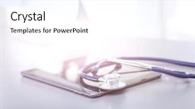  Presentation with cardiovascular - PPT layouts consisting of sistema cardiovascular - medical equipment blue stethoscope background and a white colored foreground