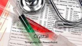  Presentation with medical charts - Beautiful PPT theme featuring medical equipment charts backdrop and a soft green colored foreground