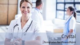  Presentation with icu nurse hospital patients - Amazing PPT layouts having medical equipment meeting - nurse checking her smart watch backdrop and a  colored foreground