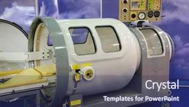  Presentation with medical equipment - Beautiful theme featuring medical equipment pressure chamber backdrop and a ocean colored foreground