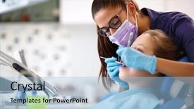  Presentation with dental radiology dentist and assistant - Audience pleasing PPT theme consisting of medical equipment repair - dentist repairing tooth in dental backdrop and a  colored foreground
