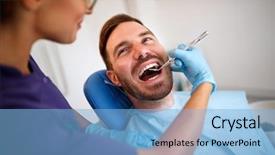  Presentation with dental radiology dentist and assistant - Amazing theme having medical equipment repair - female dentist with dental mirror backdrop and a light blue colored foreground