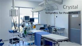  Presentation with medical technology healthcare - PPT theme featuring medical-equipment-technology-and-lighting background and a light blue colored foreground