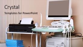  Presentation with medical ultrasound - Cool new theme with medical-equipment-ultrasound-scanning backdrop and a soft green colored foreground